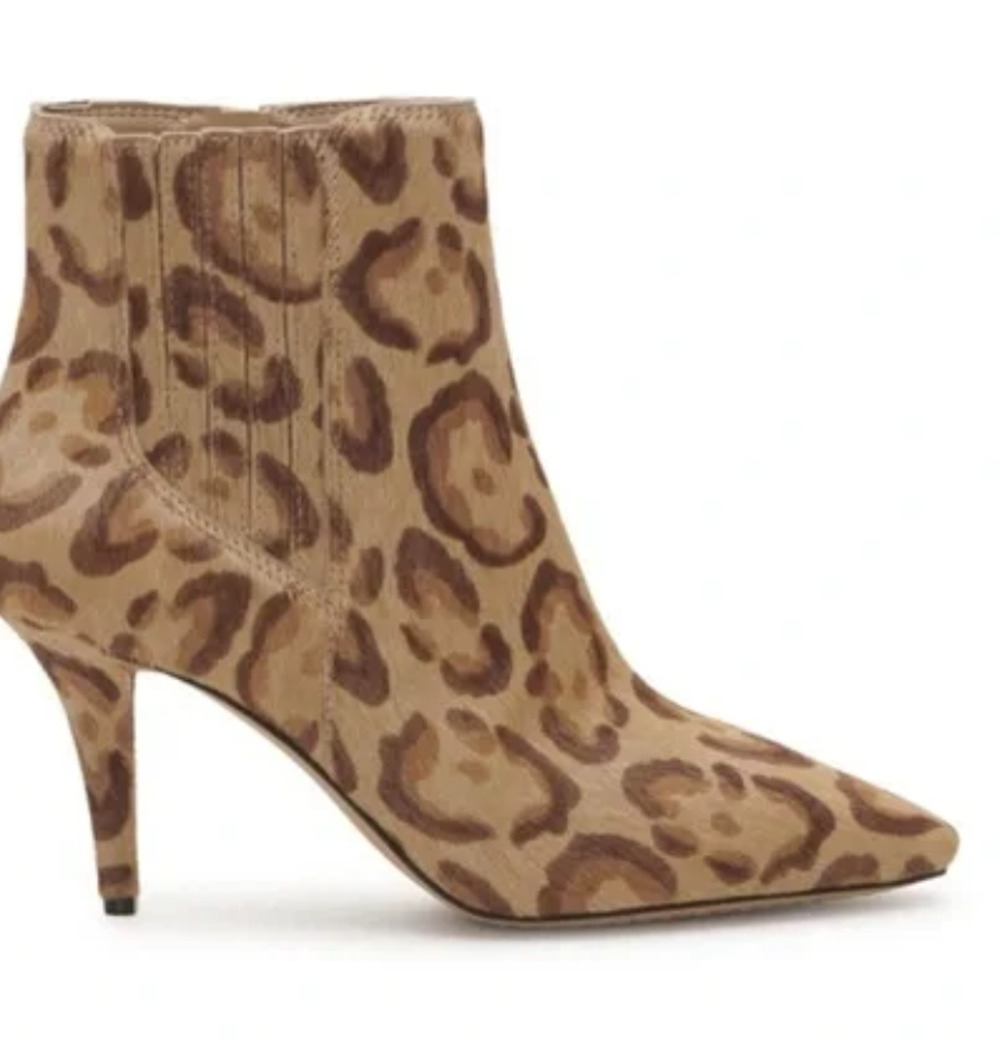 VINCE CAMUTO Ambind Boot 6.5 Calf Hair Tan NWOT Leopard Cheetah Heel Bootie